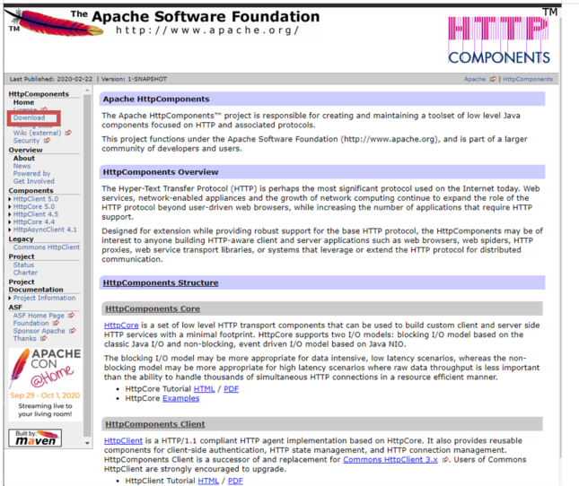 [Java/자바] - Apache HTTP 컴포넌트(HttpClient)를 이용한 HTTP 프로토콜 사용