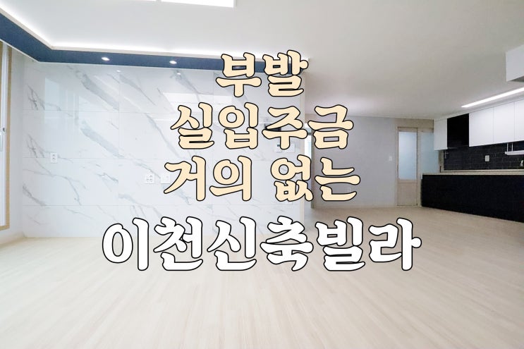  이천신축빌라 부발역 하이닉스 실입주금 거의 없는 대형빌라
