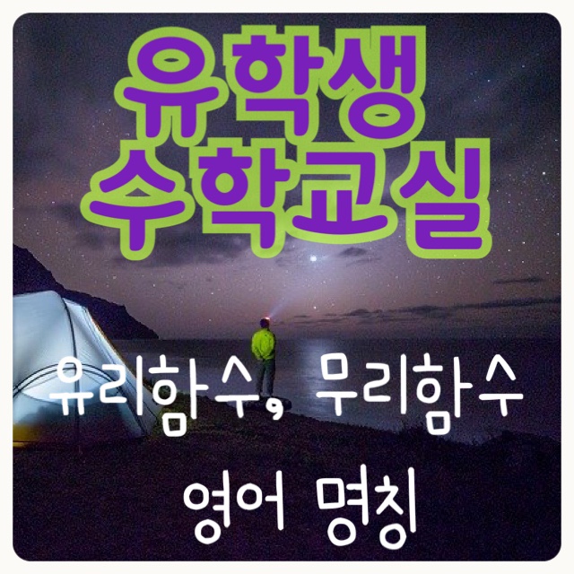  유학생 수학교실  유리함수/무리함수 영어로