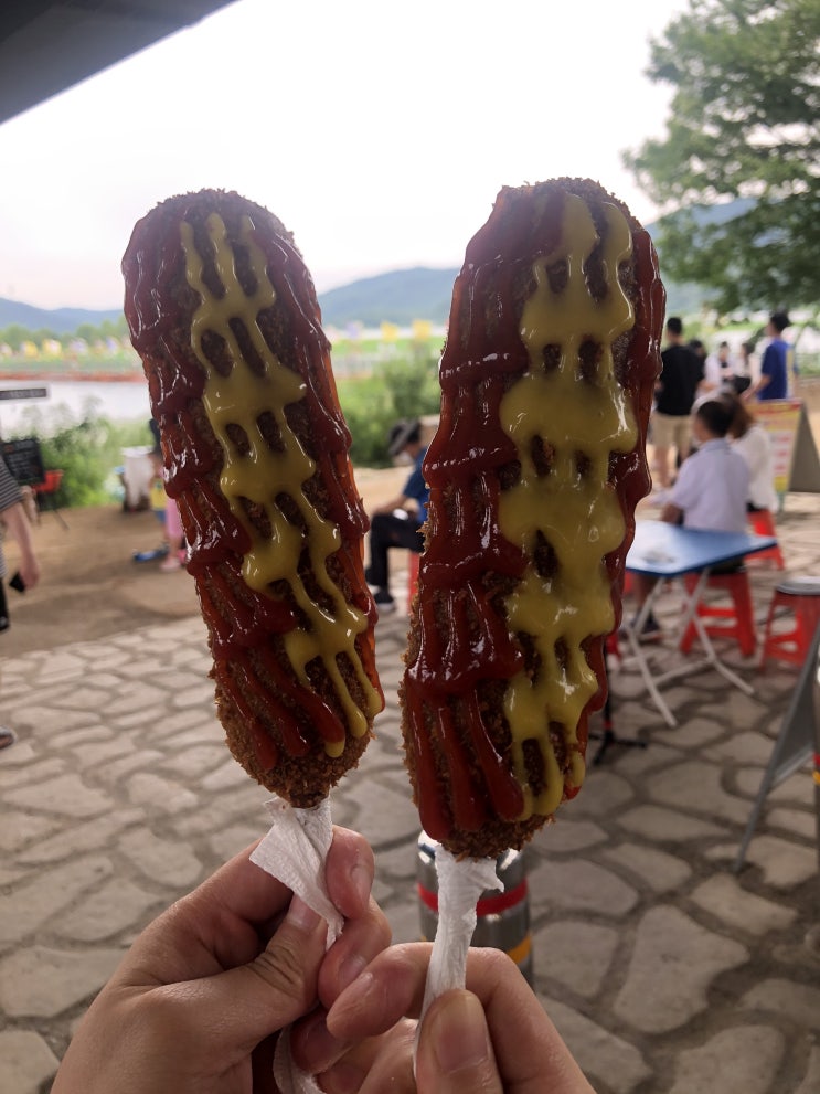  양평 두물머리 추천 맛집, 연옆 핫도그 쫄깃하네요!