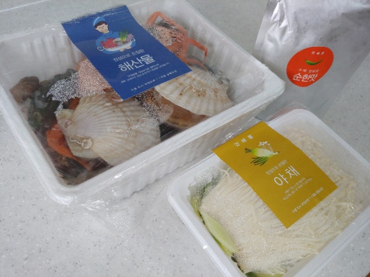간편요리 해물탕 칼국수 만들기 간편요리 해물탕 칼국수 만들기