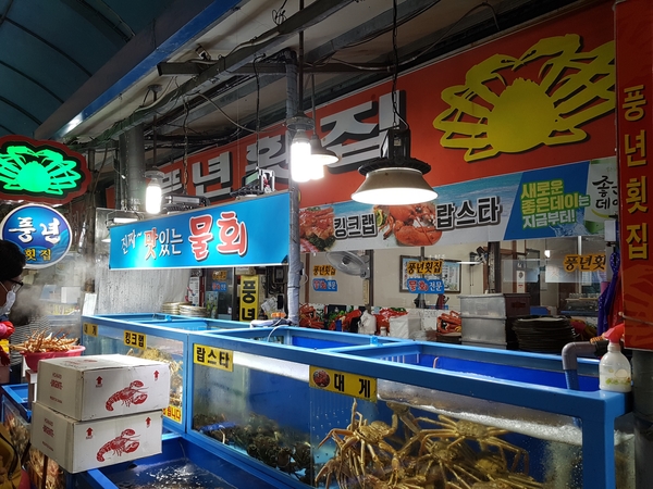  마산어시장 풍년횟집에서 킹크랩, 가족들이랑 맛있게 먹고 왔습니다.