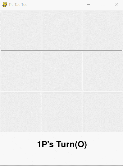 [Python] pygame 을 이용한 틱택토 Tic Tac Toe (2人)