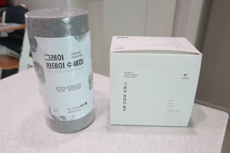 일회용 수세미 디어커스 그레이 원데이 수세미로 위생적이야