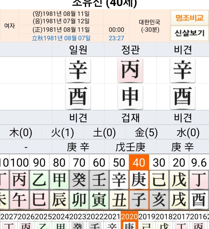 소유진 사주- 사주상 안 좋은 요소를 결혼으로 극복했다!!