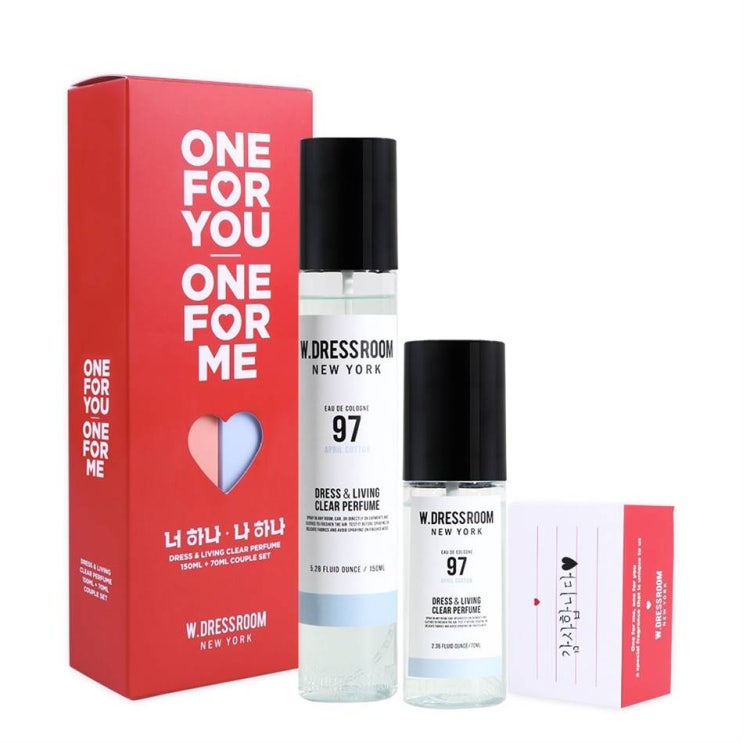  [대박할인] 더블유드레스룸 너하나 나하나 드레스퍼퓸 세트 에이프릴코튼 150ml 70ml 편지지 2020-07-17기준 12,900 원 45% 할인
