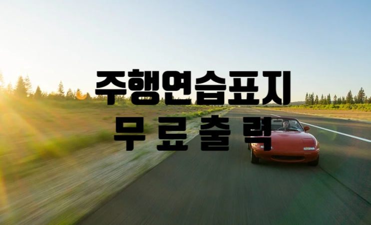  주행연습표지 무료출력