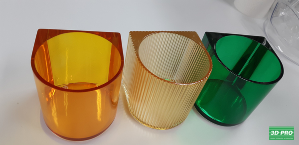 쓰리디프로(3D프로) - 3D프린터로 제작한 투명 염색 연필꽂이(SLA방식/ABS Like 레진/투명 염색)