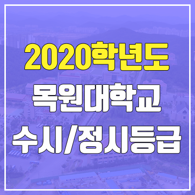 목원대학교 수시등급 / 정시등급 (2020, 예비번호)