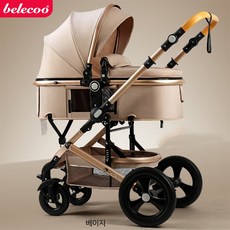  belecoo 고급형 디럭스 유모차 사륜 고무바퀴 알루미늄 튜브-Q2567DR