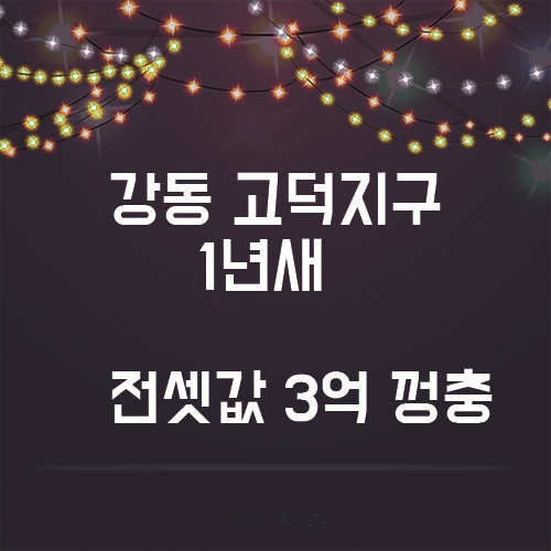 강동 고덕지구가 1년새 전셋값 3억이 올랐다고?