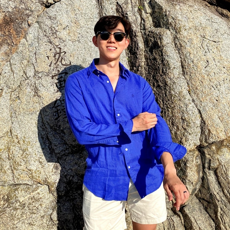 폴로 랄프로렌 남성 클래식핏 린넨셔츠 썸머로얄 블루 사이즈 및 여름코디 추천 : 네이버 블로그