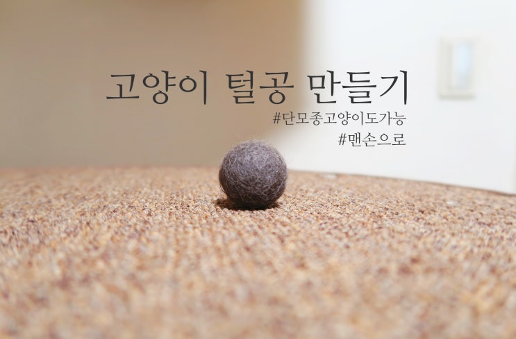  고양이 털공 만들기, 바늘 없이 손만으로 뚝딱!