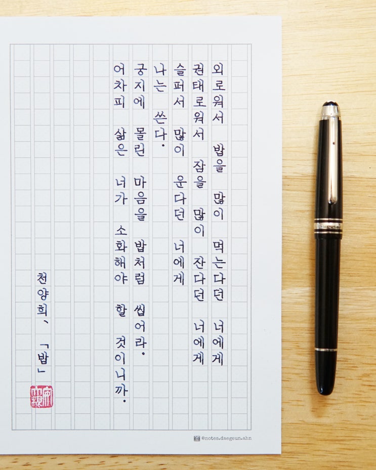  나는 쓴다 (몽블랑 마이스터스튁 플래티넘 클래식(145) 파리의 영광 M닙)