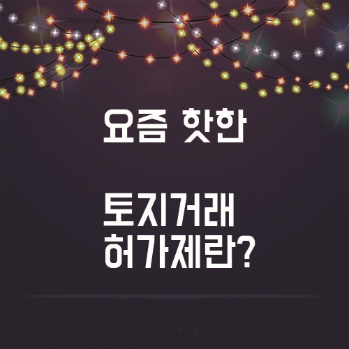  요즘 핫해진 토지거래허가제도란 무엇인가?
