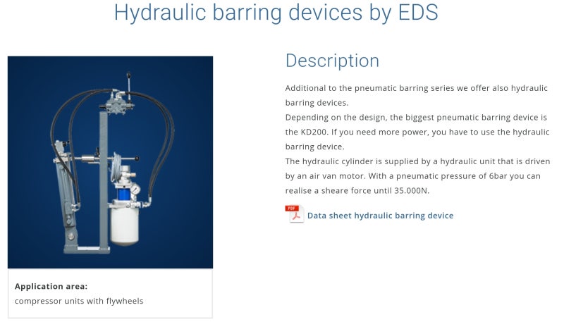 [회전] 왕복동 컴프레샤 Barring device (바링 디바이스) or Turning device (터닝 디바이스 ...