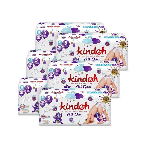  [2BOX]킨도 프리미엄 올데이 밴드형 기저귀 특대형 5단계(11~20kg) 6팩