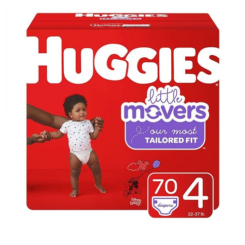  Huggies Little Movers Baby Diapers Size 4 하기스 리틀 무버스 아기 기저귀 사이즈 70개입