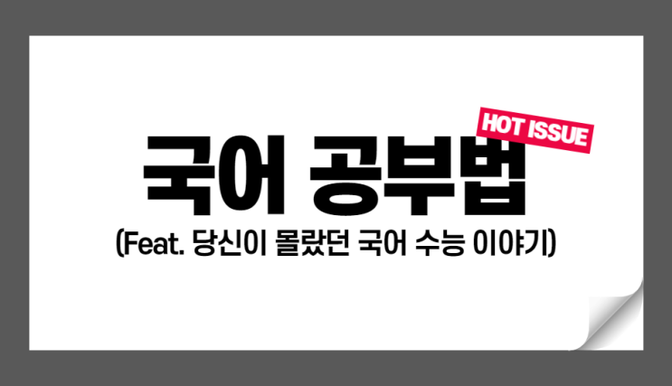  국어 공부법과 나만 몰랐던 국어 수능 이야기(필기노트 복수정답 독해력 등)