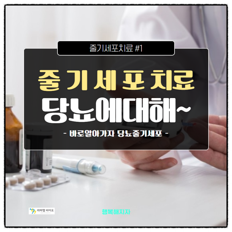  당뇨, 줄기세포치료의 슬기로운 선택!