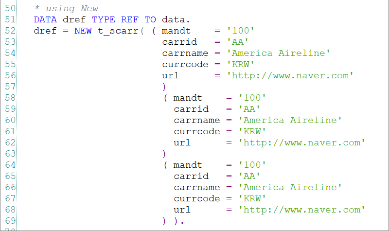 [SAP ABAP] Standard Table with Component as TABLE LINE : 네이버 블로그