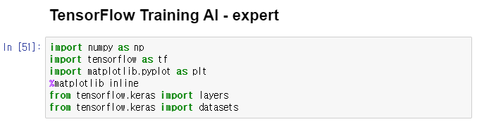  TensorFlow Training AI - expert와 Keras방법으로 구축하기