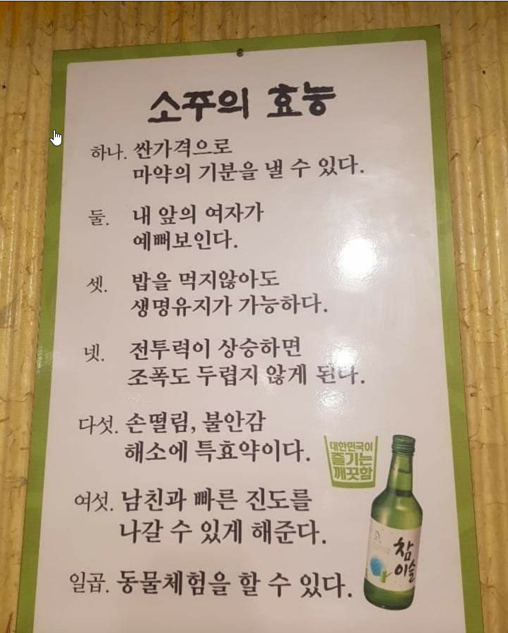  소주 효능 알고 먹자~~