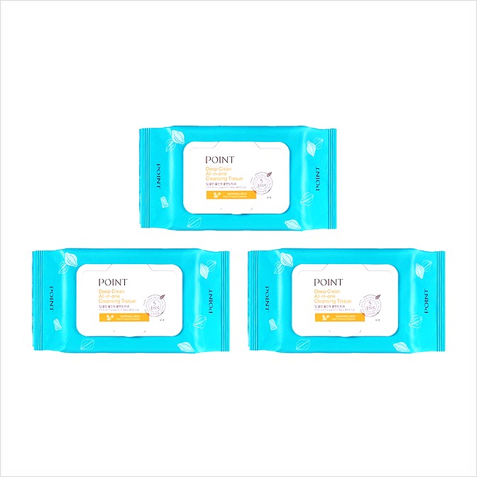  클렌징티슈,포인트 딥클린 클렌징티슈, 80매입, 3개부터