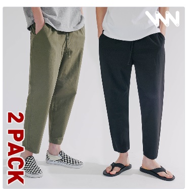  [더블유브이프로젝트][패키지]할로우 밴딩 쿨 크롭팬츠 2pack CJLP7378