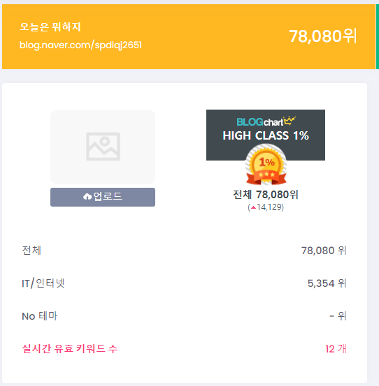  블로거라면 궁금할 내 블로그의 순위는 블로그 차트