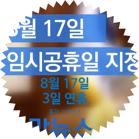 2020년 8월 17일 임시 공휴일 지정: 8월 14일 연가 사용시 최대 사흘 기간 동안 황금연휴(8월14일 ~ 8월 17일), KBS 뉴스 출처