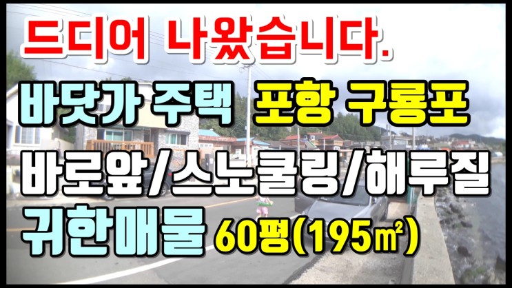 포항 구룡포 바닷가 접한 주택매매-철거요함