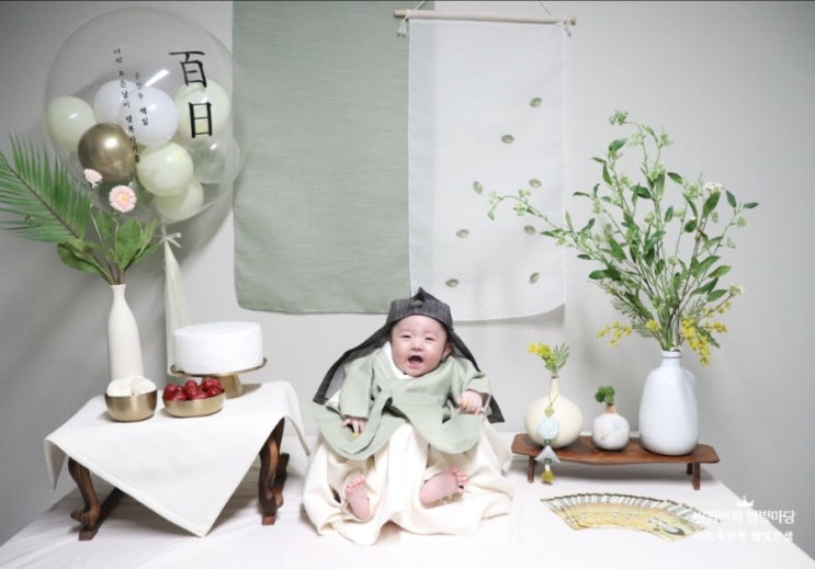  [백일상 차리기] 백일상 대여 / 백일상 커스텀 풍선 / 백일상 떡/ 백일상 과일/ 백일 상차림 / 백일 사진 촬영 캐논 200D