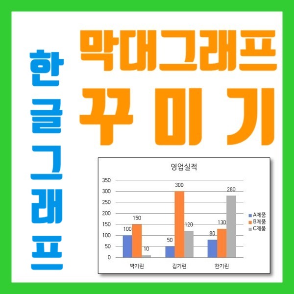  한글 그래프 만들기(1) 속성 및 꾸미기-막대형