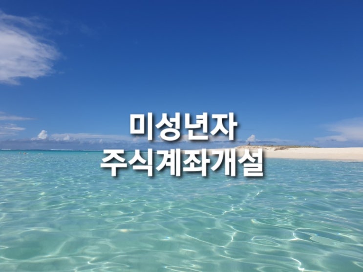  미성년자 주식계좌개설