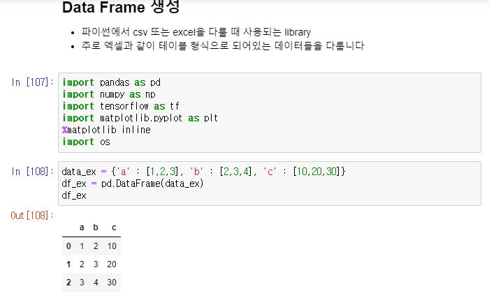  Data Frame 생성 with pandas