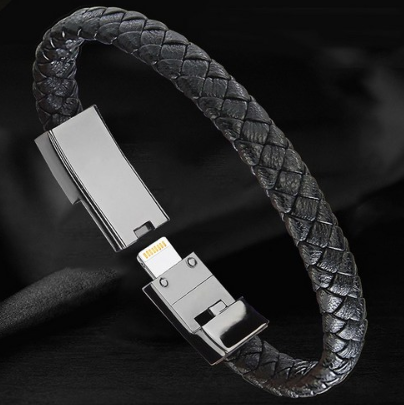  USB 팔찌 | 가죽 케이블