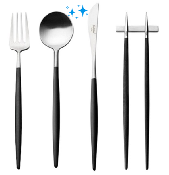  볼수록 빠져 빠져~큐티폴 고아(Cutipol GOA) 디너 4종 4인조 커트러리 블랙 세트