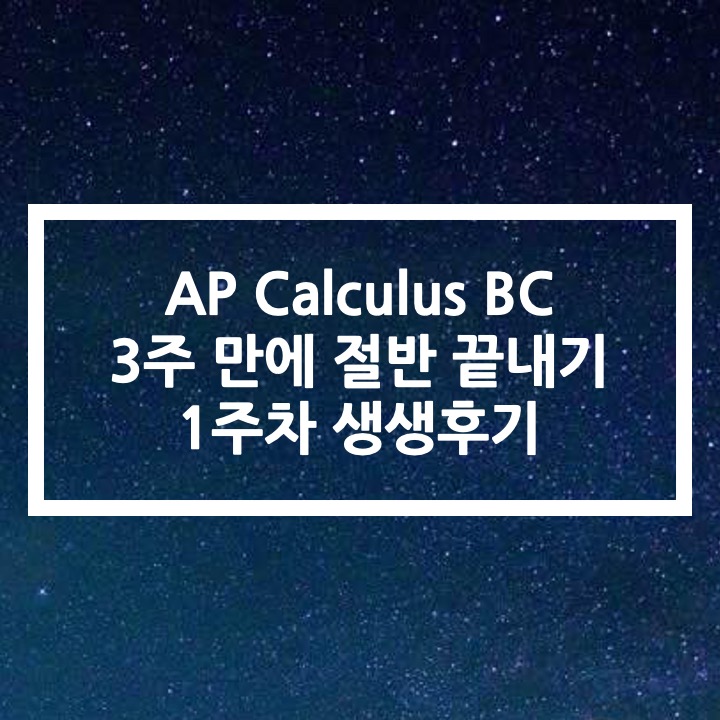  [수업 후기] 3주만에 AP Calculus BC 절반 끝내기 (1)