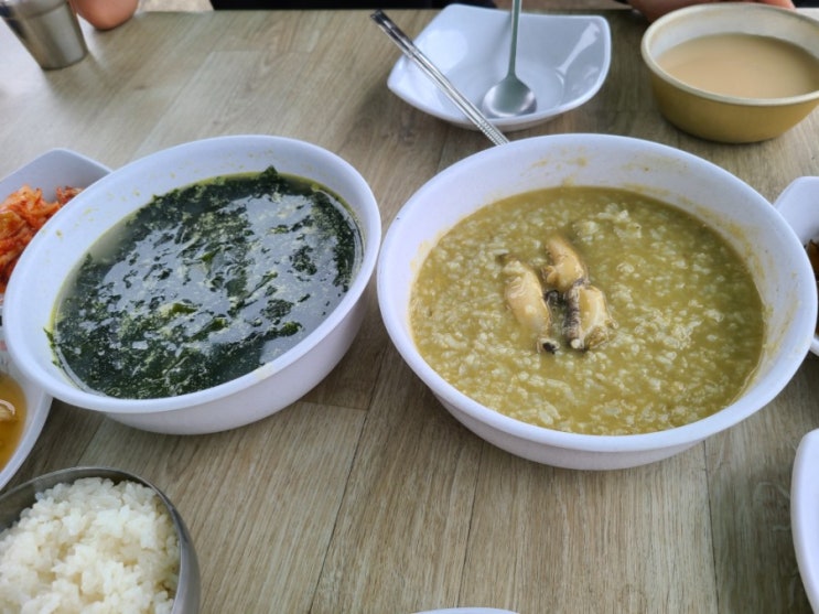  성산일출봉 보면서 아침식사할 수 있는 백기해녀의 집 (전복죽, 성게미역국 짱)