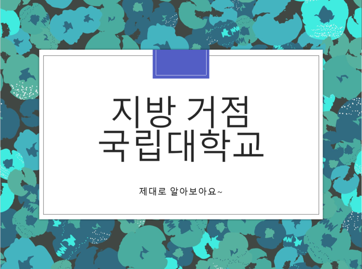  전주입시컨설팅, 지거국으로 불리는 지방 거점 국립대학교 얼마나 알고 계시나요? 지거국의 장점 알아봅니다.