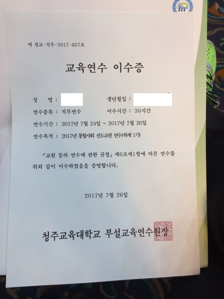 슬쌍디아빠 교단일기 FILE 043 / 연수
