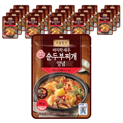  백종원 순두부찌개 래시피같은, 오뚜기 바지락 새우 순두부 찌개 양념