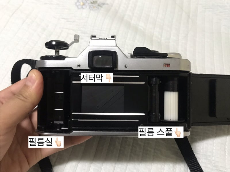 필름카메라 펜탁스 미슈퍼(pentax ME super) 사용법_명칭, 작동법, 필름 넣기, 빼기