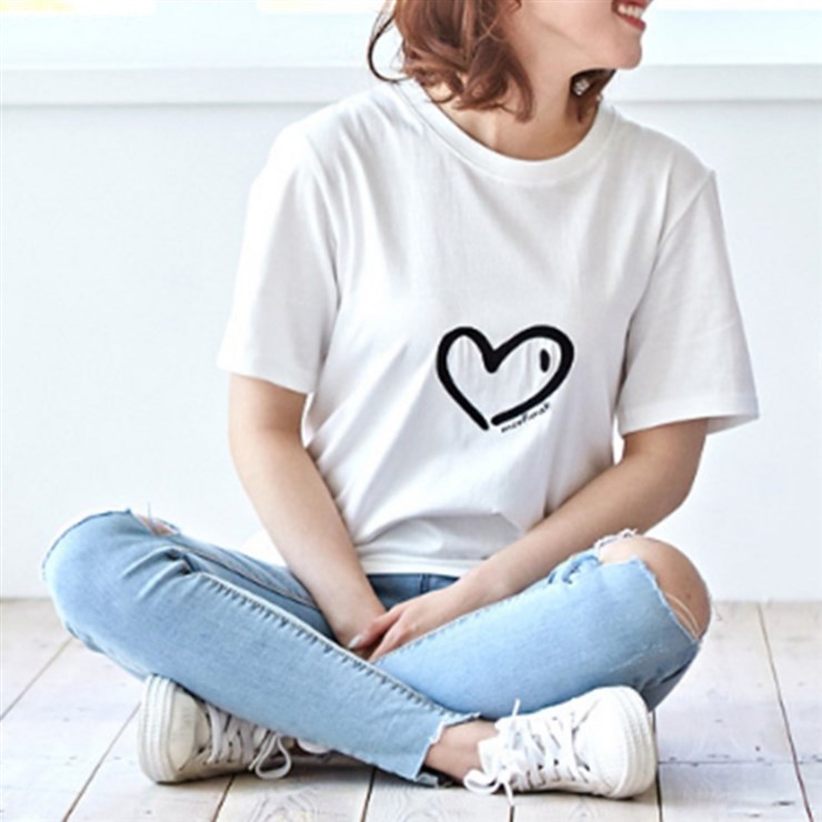  베스트상품 몽피마피 남녀공용 하트하트 반팔~ 관심상품 추천해요!