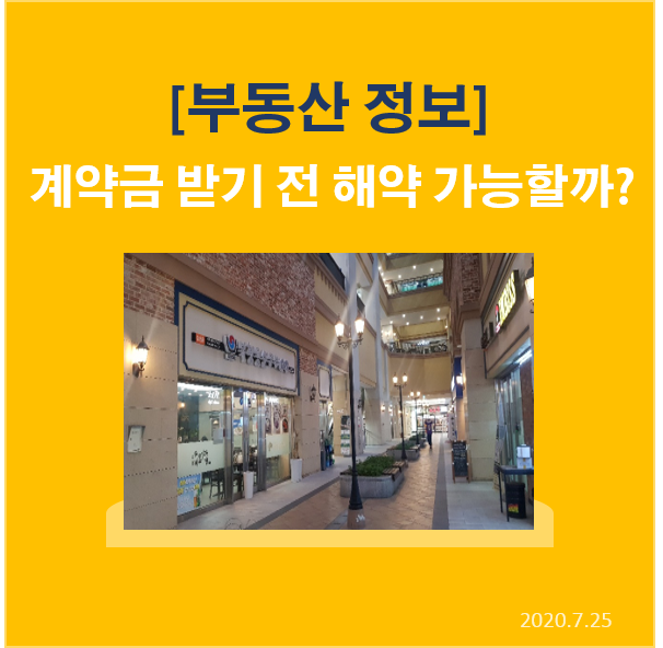  부동산정보- 계약금을 받기 전에는 해약이 가능할까요?