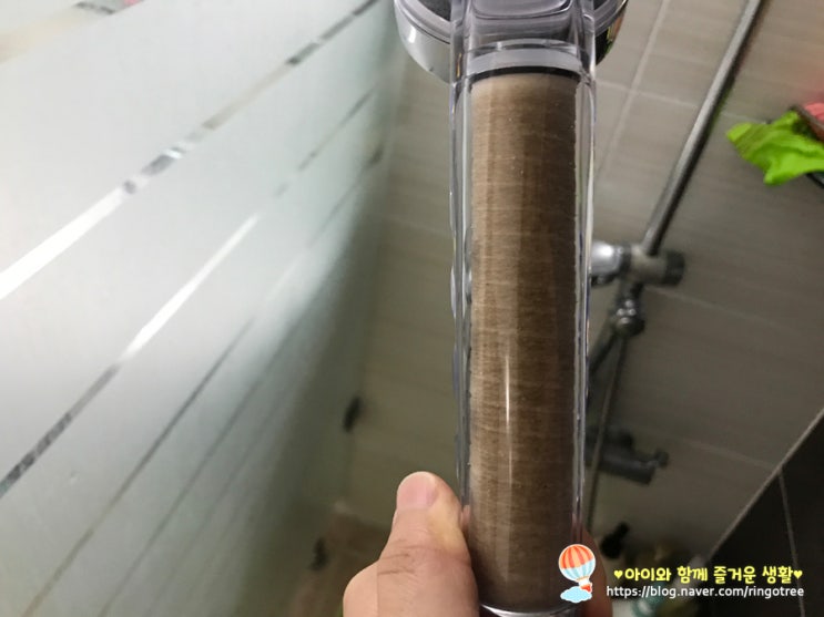  닥터피엘 샤워기 필터 한달 사용 후기 (필터 한달 비교 사진 有)