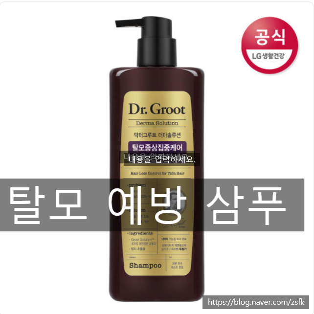 탈모가 심해 닥터그루트 샴푸 사용후기