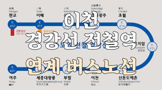  이천 경강선 각 지하철역 정보 및 연계버스노선 알아보기