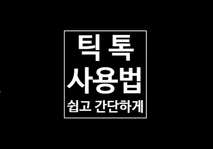 틱톡 사용법 : 새로운 세계를 경험하다